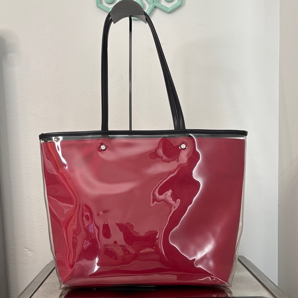 Calvin Klein Mallory Clear Red and Black Tote - Picture 3 of 15